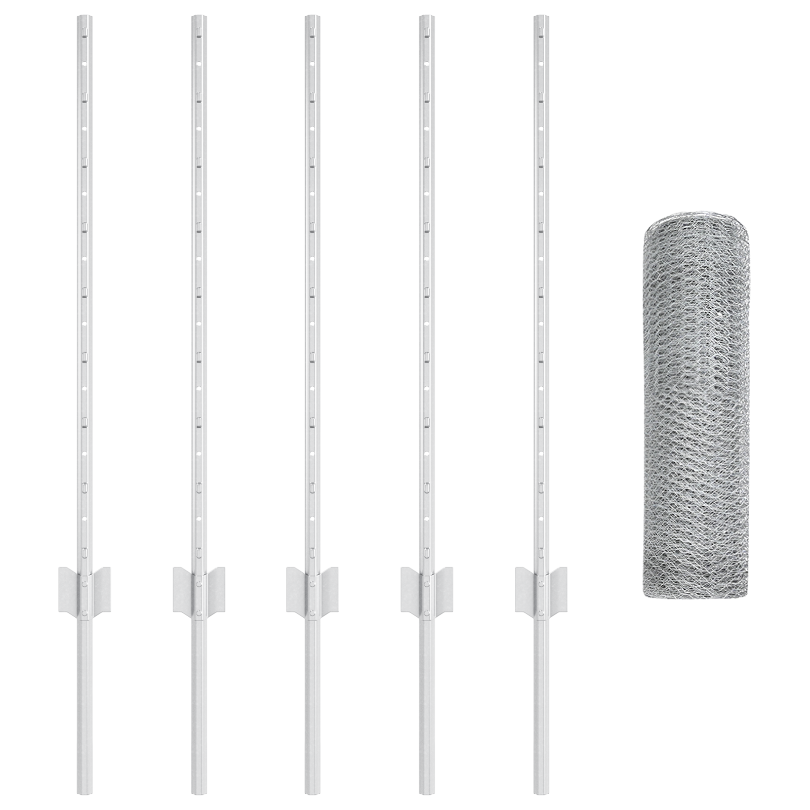 Pali per Recinzione  5 pz U-Channel 80 cm Acciaio Galvanizzato