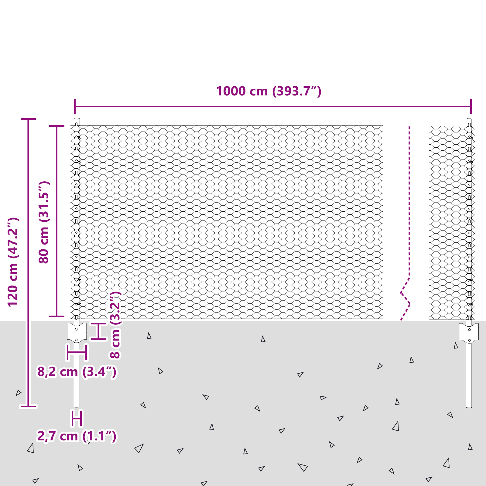 Pali per Recinzione  5 pz U-Channel 80 cm Acciaio Galvanizzato