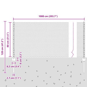 Pali per Recinzione  5 pz U-Channel 80 cm Acciaio Galvanizzato