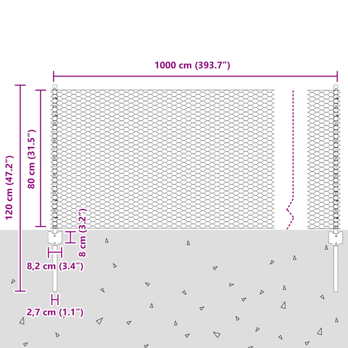 Pali per Recinzione  5 pz U-Channel 80 cm Acciaio Galvanizzato