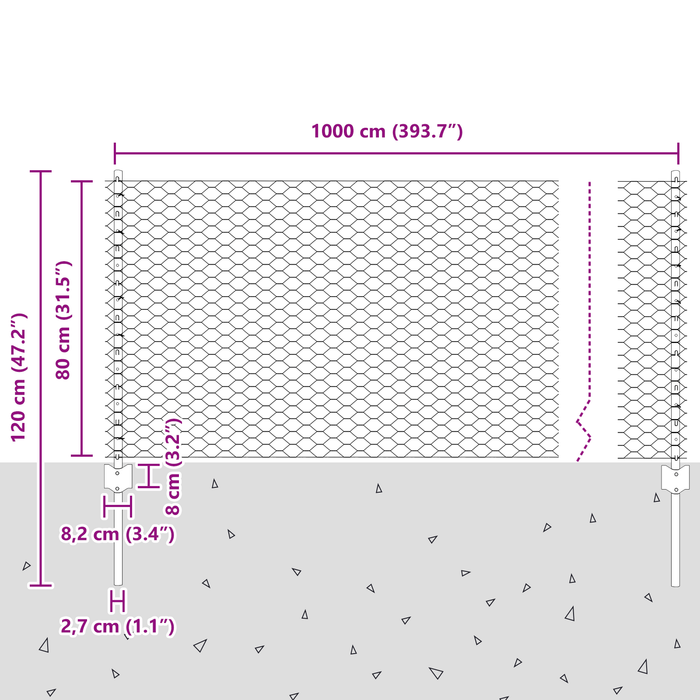 Pali di Recinzione  5 pz U-Channel 80 cm Acciaio Galvanizzato