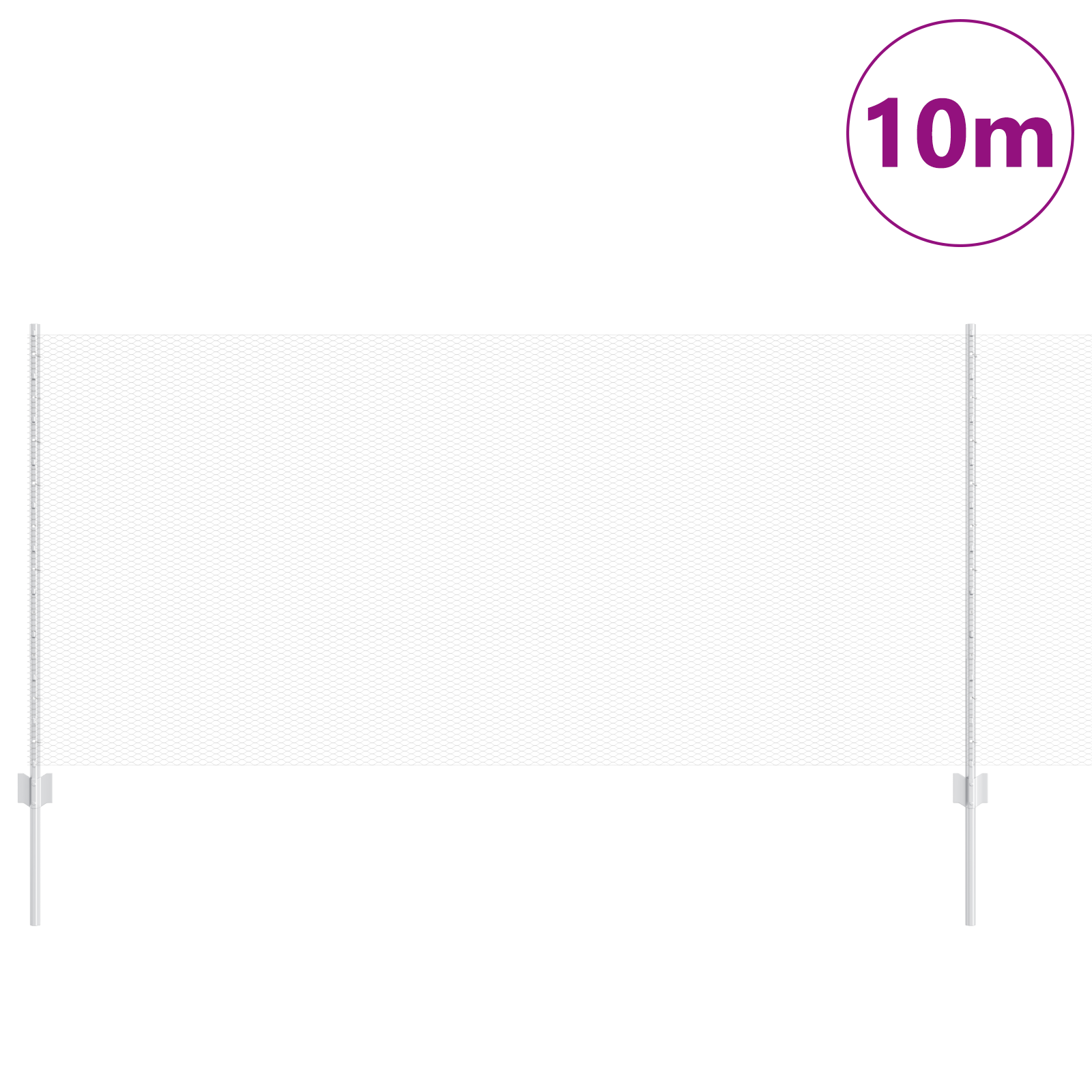 Pali per Recinzione  10 pz Canale a U 100 cm Acciaio Zincato