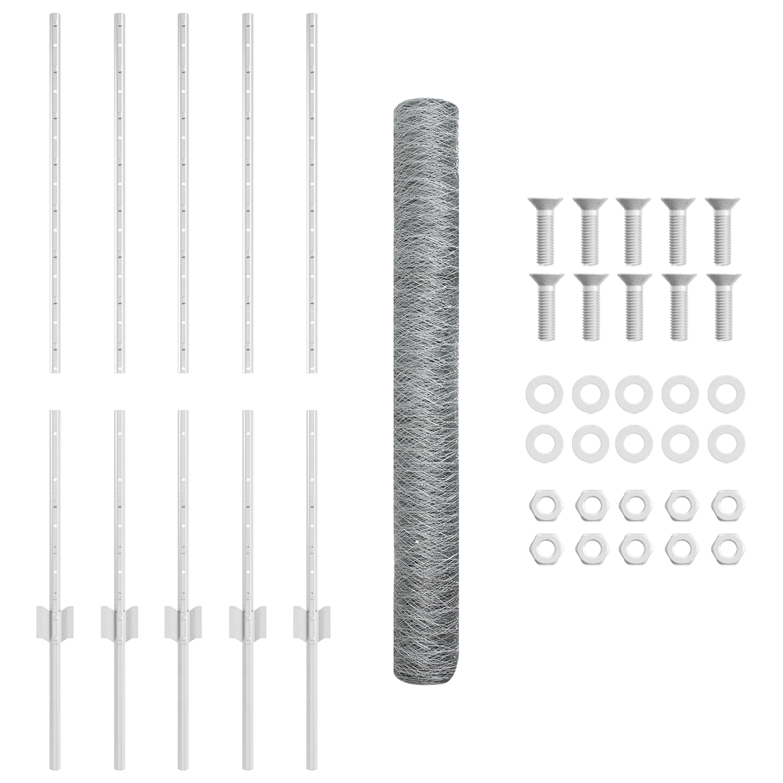 Pali di recinzione  10 pz U-Channel 100 cm Acciaio zincato