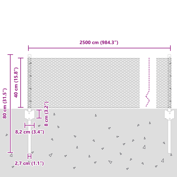 Pali per Recinzione  11 pz U-Channel 40 cm Acciaio Galvanizzato