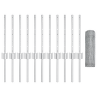 Posti per Recinzioni 11 pz Canale U 40 cm Acciaio Zincato