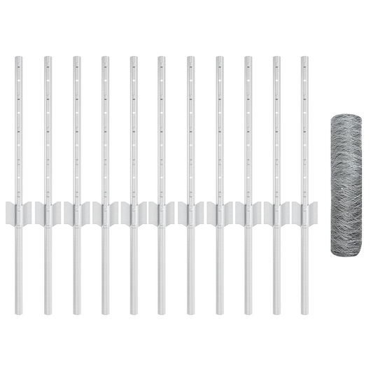 Posti per Recinzione  11 pcs U-Channel 40 cm Acciaio Zincato