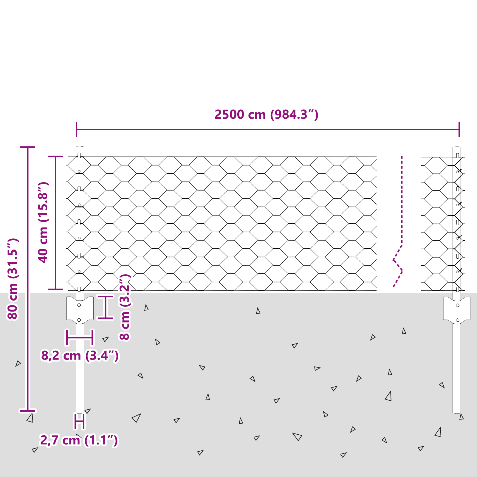 Pali per Recinzioni 11 pz U-Channel 40 cm Acciaio Galvanizzato