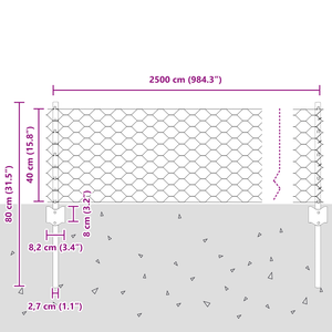 Pali per Recinzioni 11 pz U-Channel 40 cm Acciaio Galvanizzato