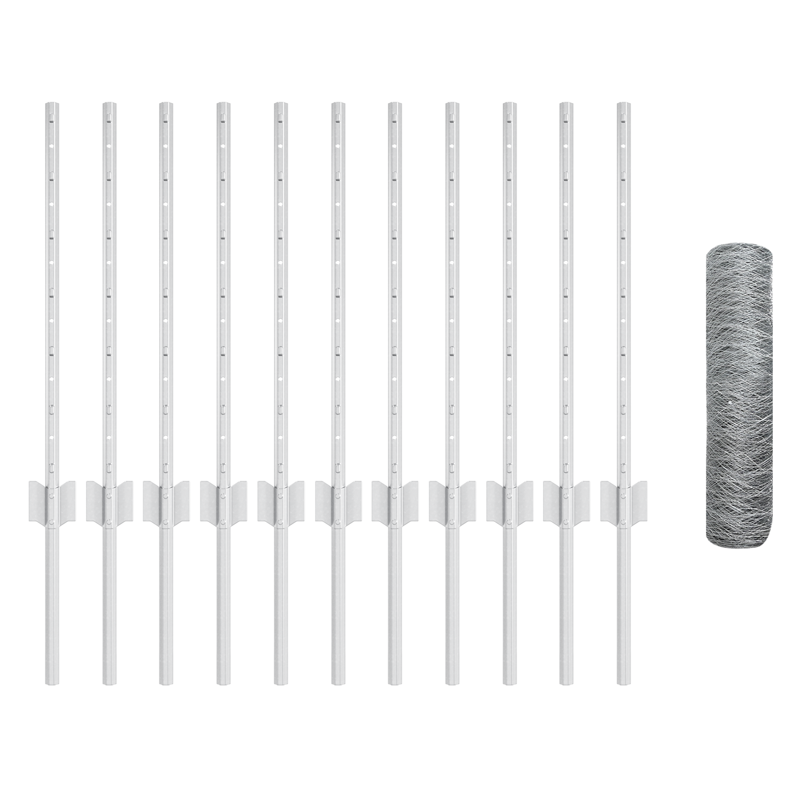 Set di Recinzione da Giardino Set di 2 Acciaio zincato 25 x 0,5 m