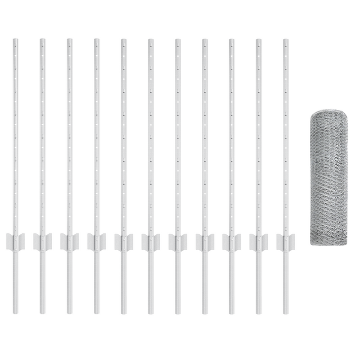 Posti per Recinzione  11 pz U-Channel 80 cm Acciaio Zincato