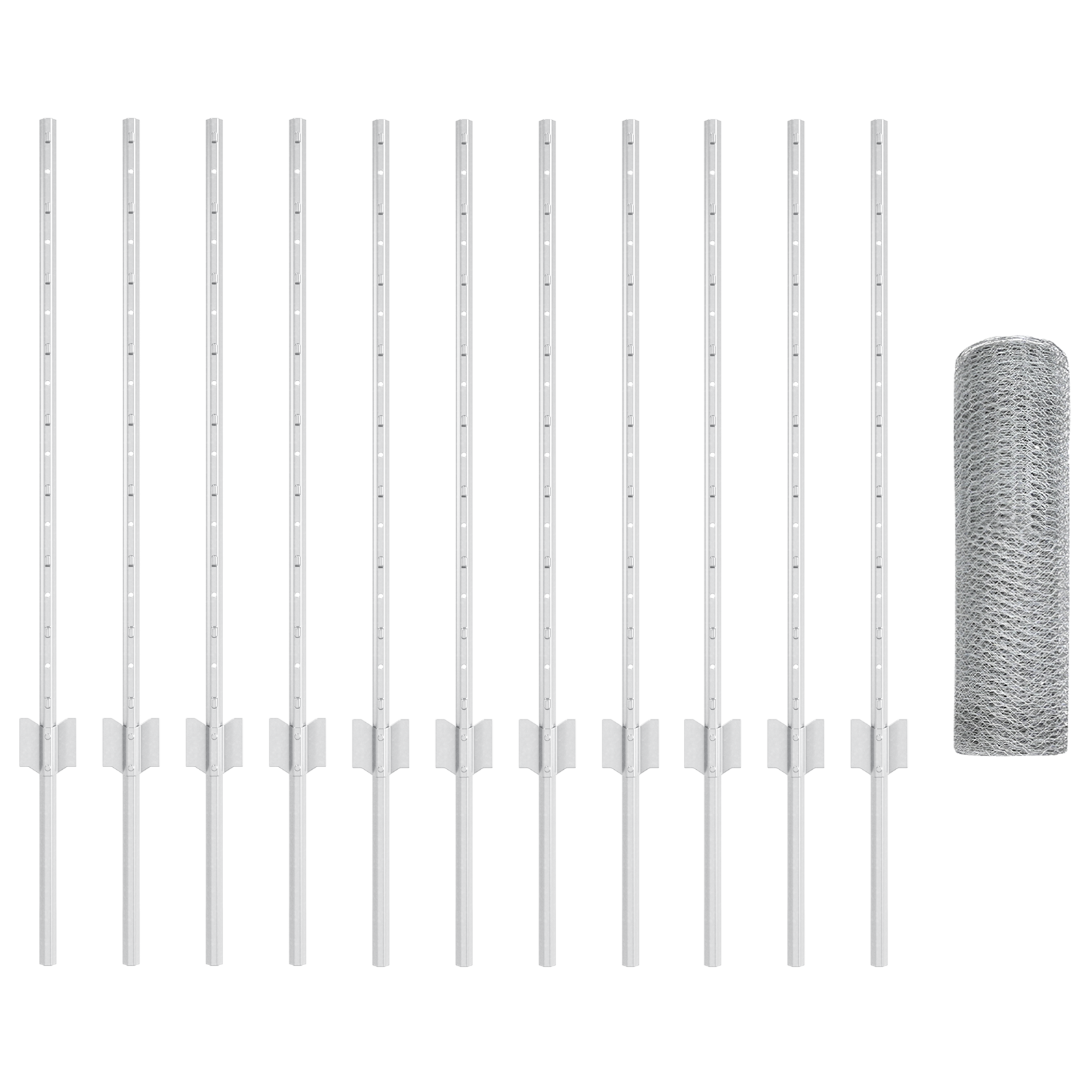 Posti di Recinzione  11 pz U-Channel 80 cm Acciaio Galvanizzato