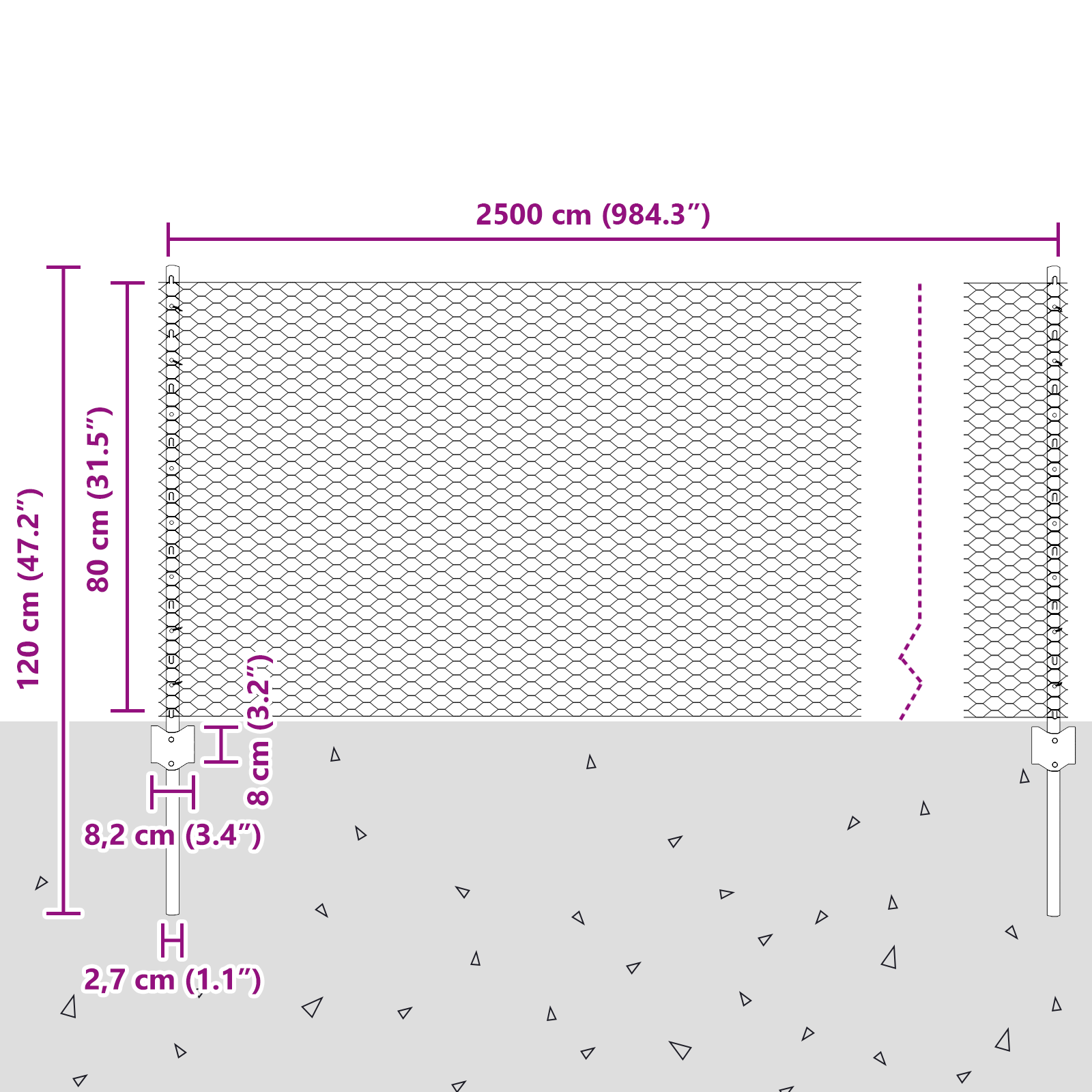 Posti di Recinzione  11 pz U-Channel 80 cm Acciaio Galvanizzato