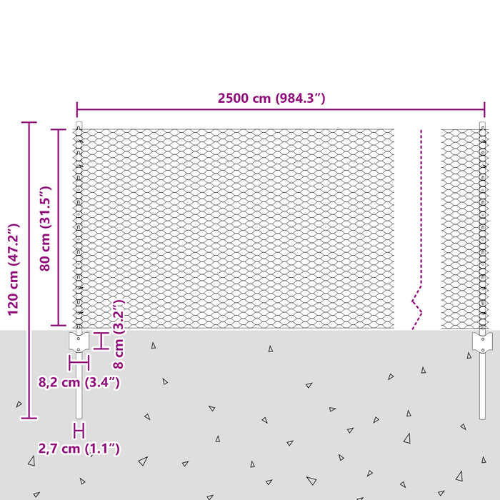 Posti di Recinzione  11 pz U-Channel 80 cm Acciaio Galvanizzato