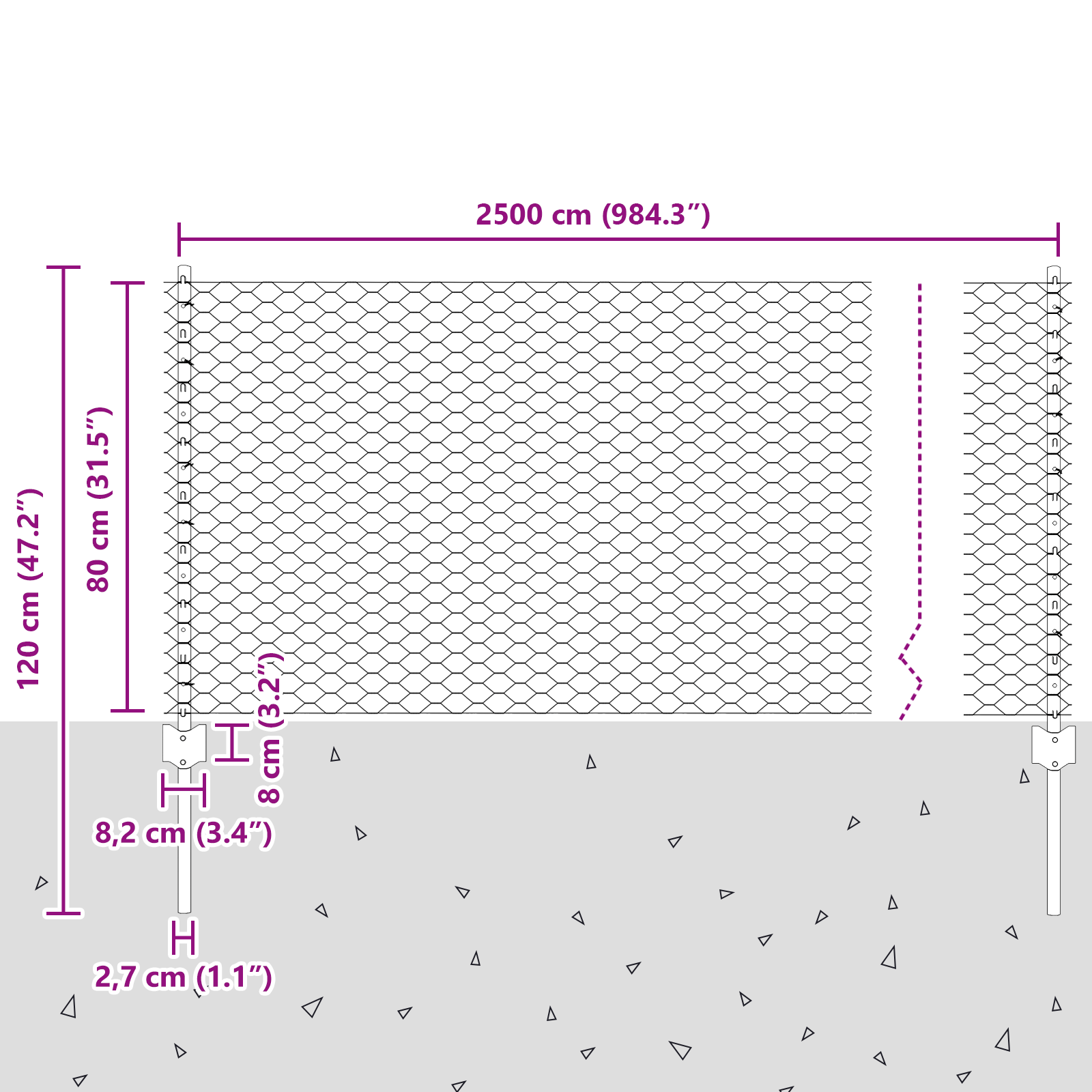 Posti per Recinzione  11 pz U-Channel 80 cm Acciaio Zincato