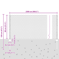 Posti per Recinzione  11 pz U-Channel 80 cm Acciaio Zincato
