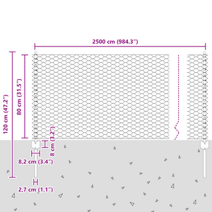 Posti per Recinzione  11 pz U-Channel 80 cm Acciaio Zincato