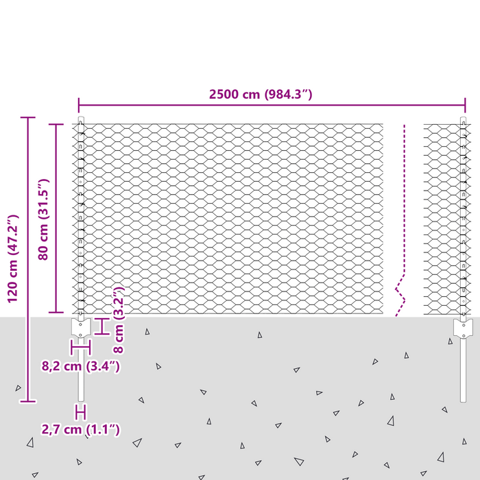 Posti per Recinzione  11 pz U-Channel 80 cm Acciaio Zincato