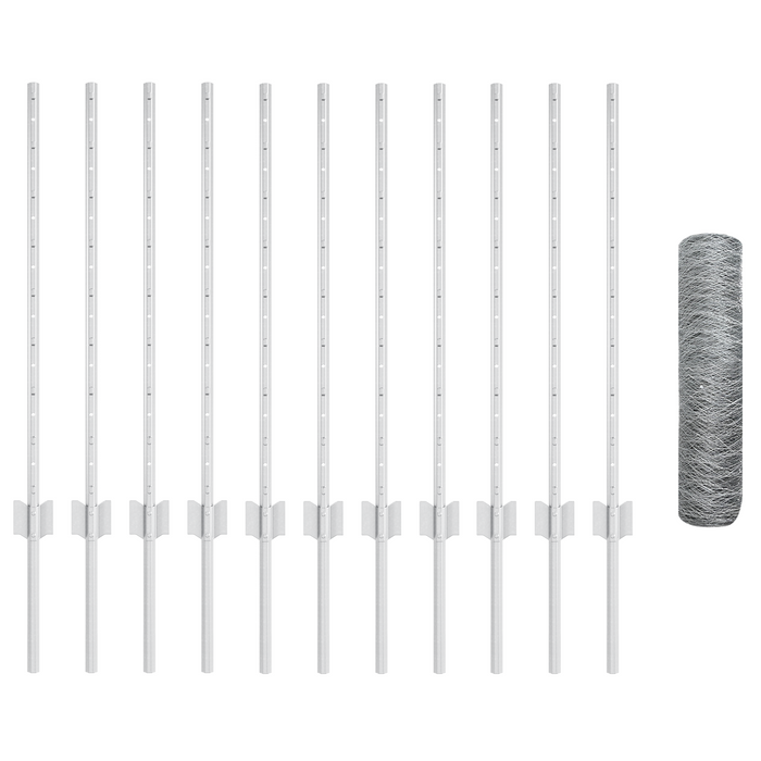 Posti per Recinzione  11 pz U-Channel 80 cm Acciaio Zincato