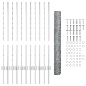 Recinzione Esagonale con 22 Postazioni U Argento 1x25 m Acciaio