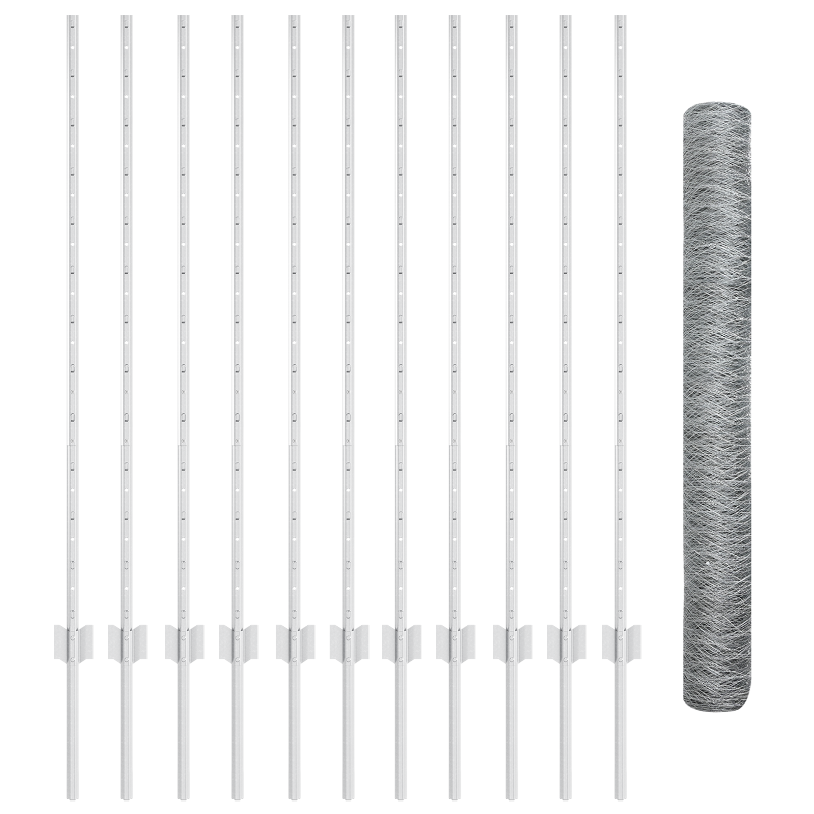 Set di Recinzione da Giardino Set di 2 Acciaio galvanizzato