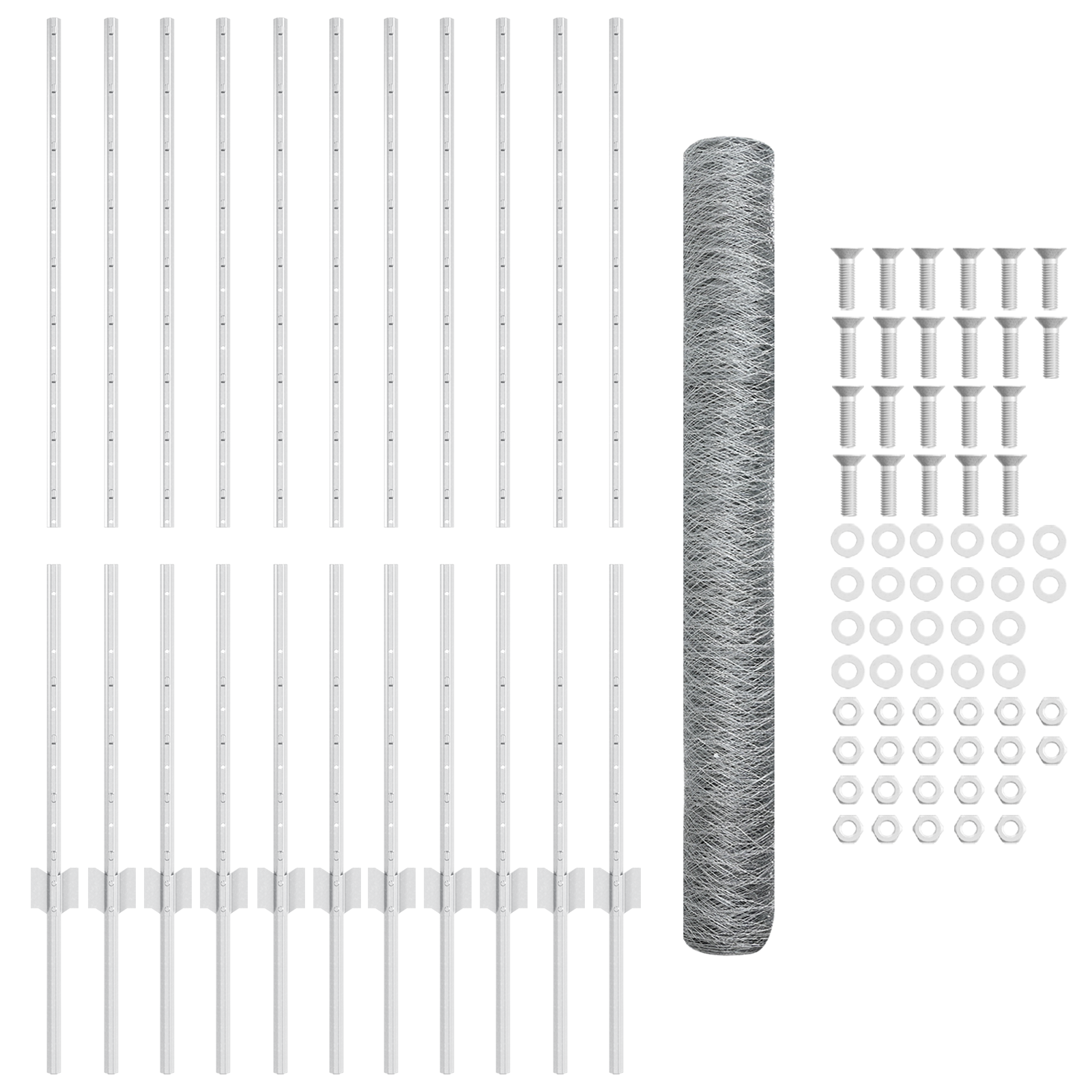 Set di Recinzione da Giardino Set di 2 Acciaio galvanizzato