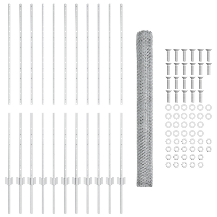 Posti per Recinzione  22 pcs U-Channel 140 cm Acciaio Galvanizzato