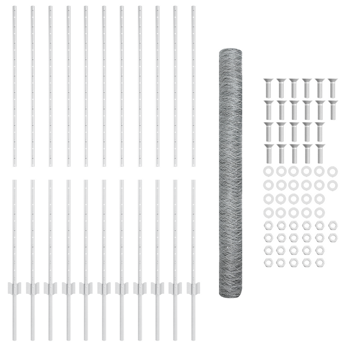 Pali Recinzione  22 pz U-Channel 140 cm in Acciaio Zincato