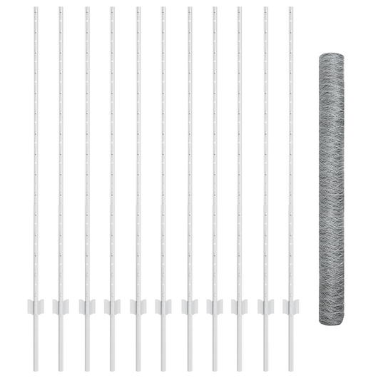 Pali per Recinzione  22 pz U-Channel 140 cm Acciaio Zincato