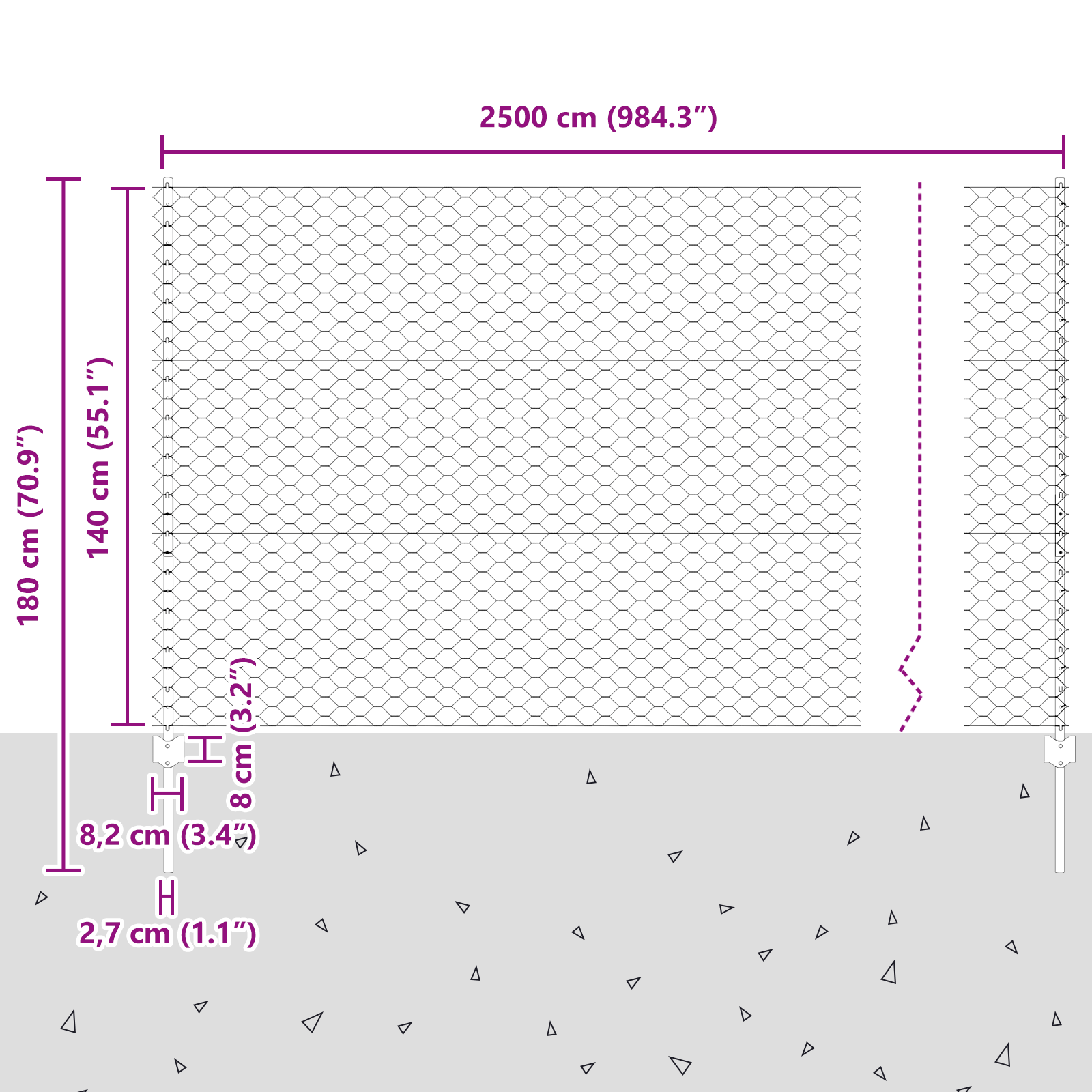 Pali per Recinzione  22 pz U-Channel 140 cm Acciaio Zincato
