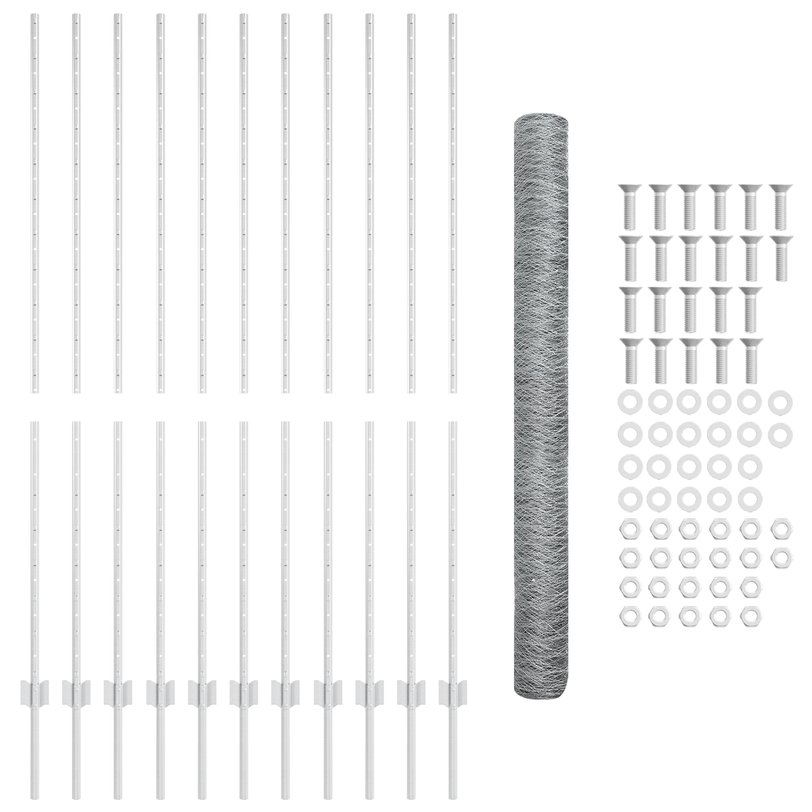 Set di Recinzione Esagonale Set di 2 Acciaio galvanizzato