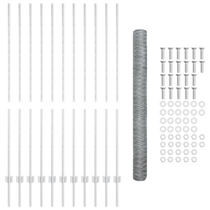 Pali di recinzione  22 pezzi U-Channel 160 cm in acciaio zincato