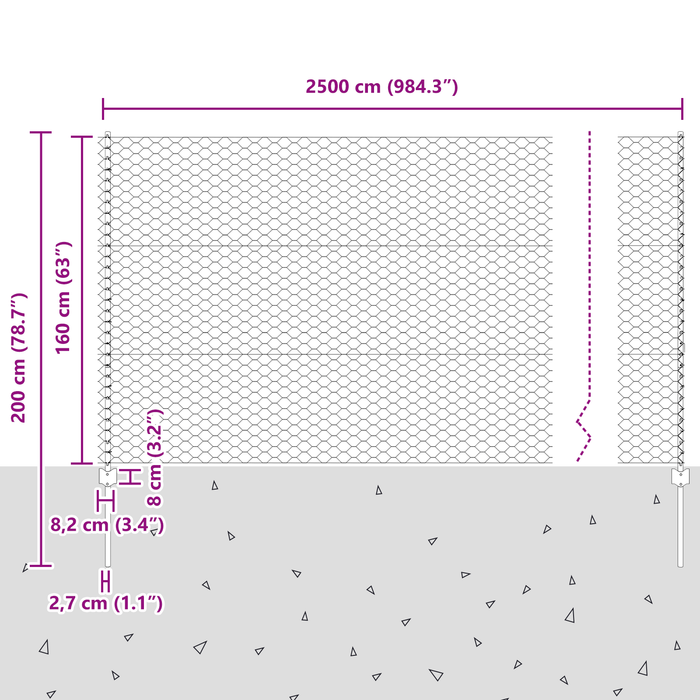Paletti per recinzione 22 pz U-Channel 160 cm acciaio galvanizzato