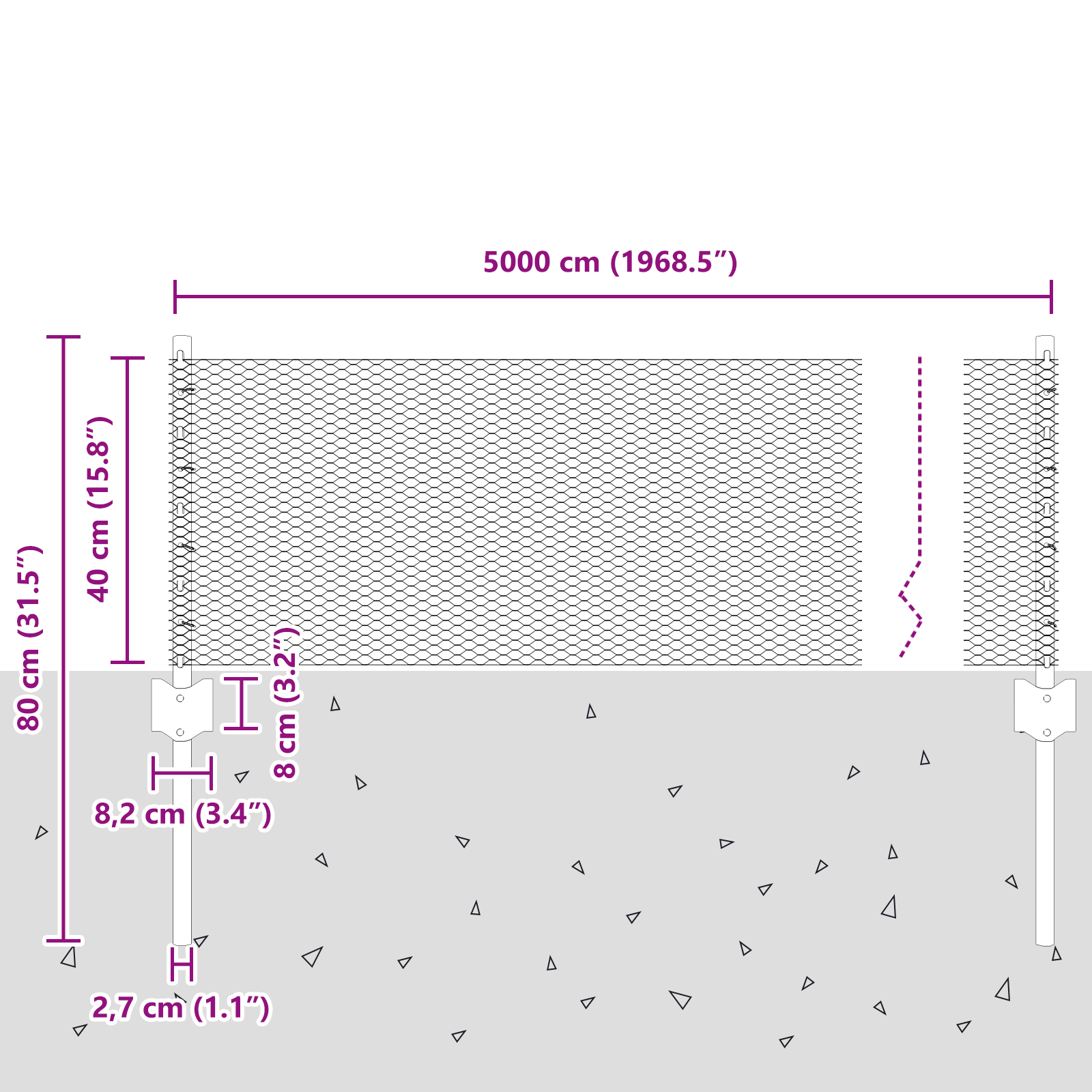 Pali per Recinzione  11 pezzi U-Channel 40 cm Acciaio Galvanizzato