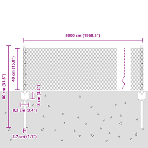 Pali per Recinzione  11 pezzi U-Channel 40 cm Acciaio Galvanizzato