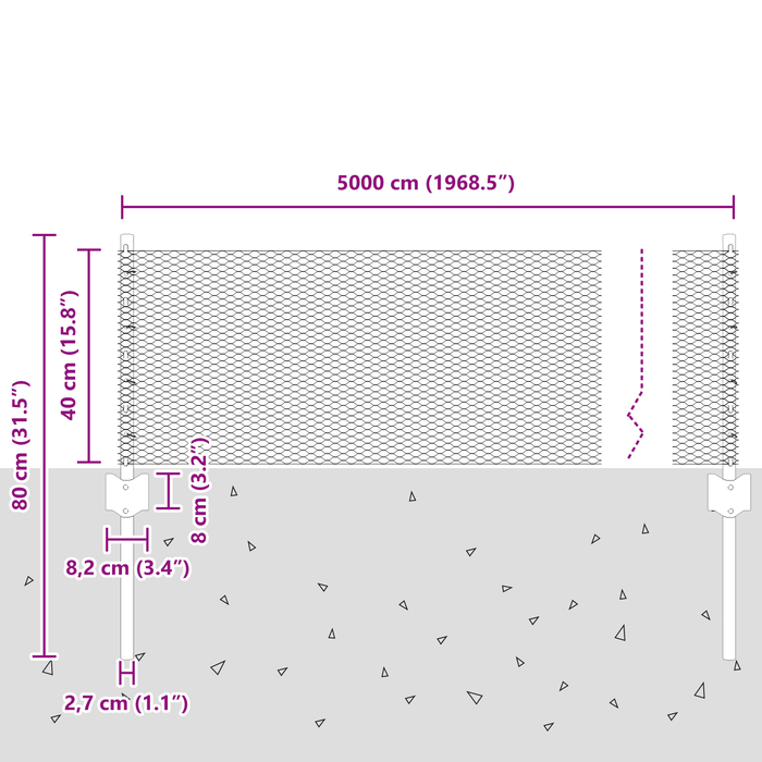 Pali per Recinzione  11 pezzi U-Channel 40 cm Acciaio Galvanizzato