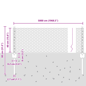 Pali di Recinzione  11 pcs U-Channel 40 cm Acciaio Zincato