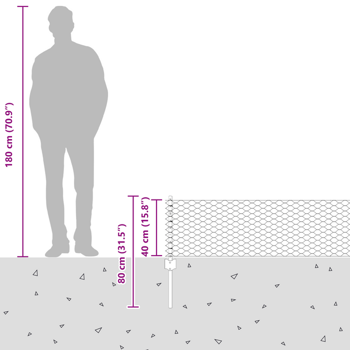 Pali della recinzione  11 pz U-Channel 40 cm Acciaio zincato
