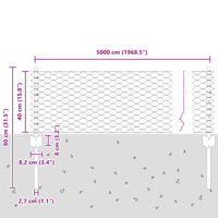 Pali della recinzione  11 pz U-Channel 40 cm Acciaio zincato