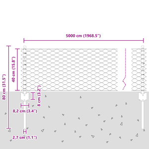 Pali della recinzione  11 pz U-Channel 40 cm Acciaio zincato