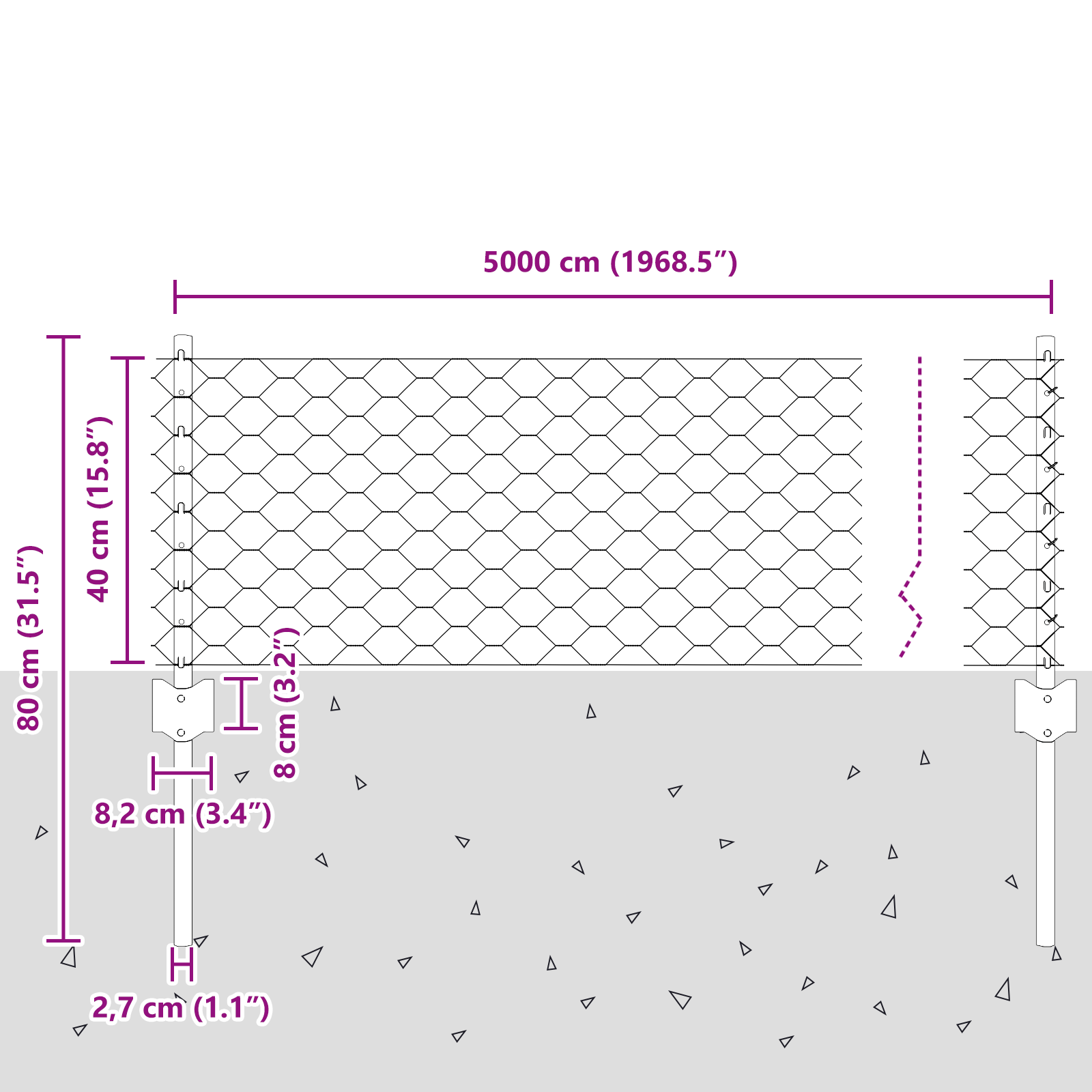 Posti per Recinzione  11 pz U-Channel 40 cm Acciaio Galvanizzato