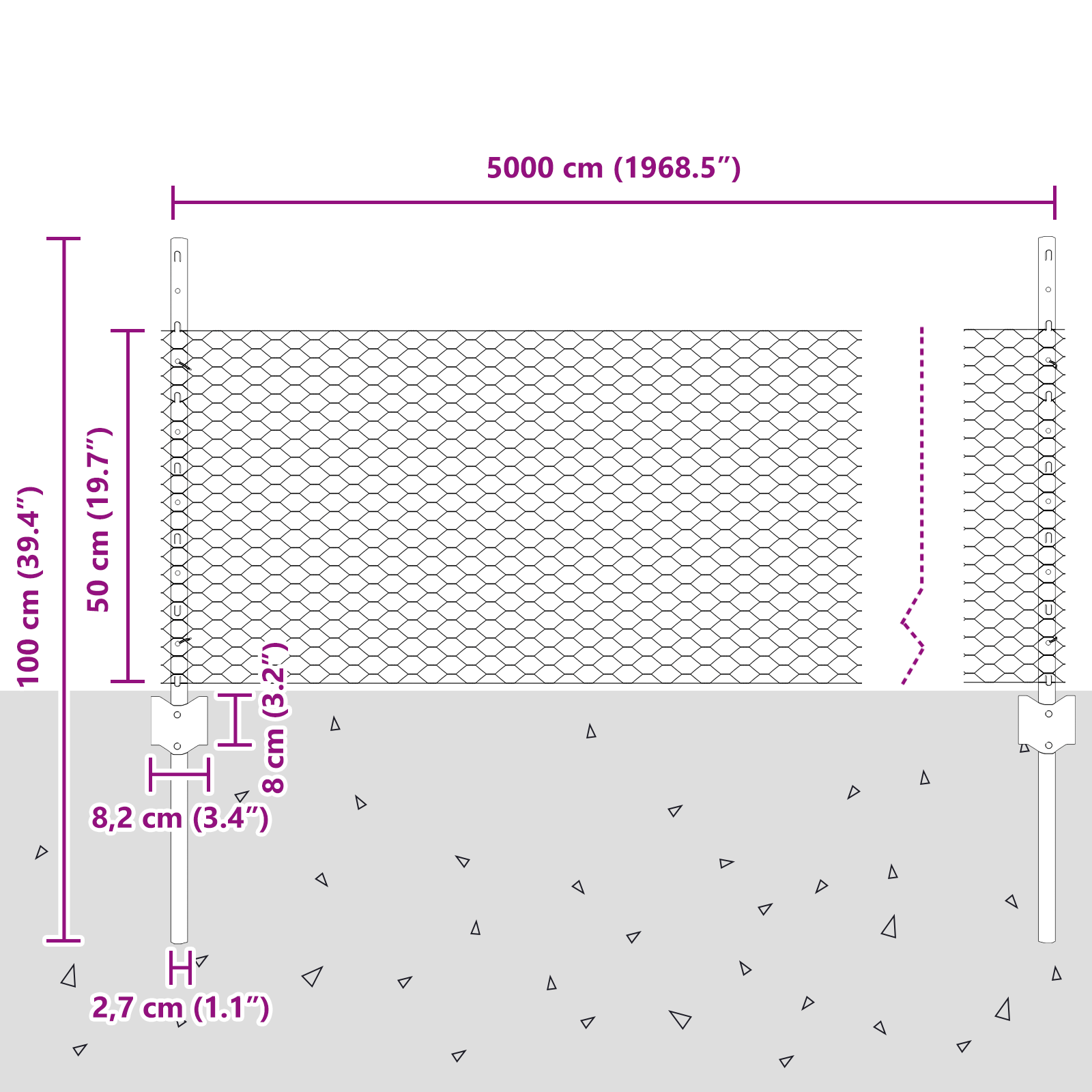 Pali per Recinzione  11 pz U-Channel 60 cm Acciaio Zincato