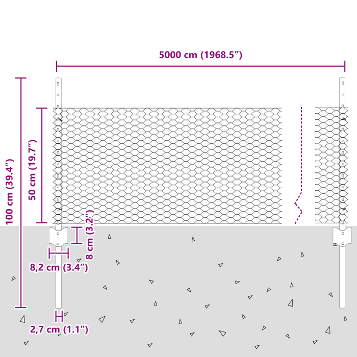 Pali per Recinzione  11 pz U-Channel 60 cm Acciaio Zincato