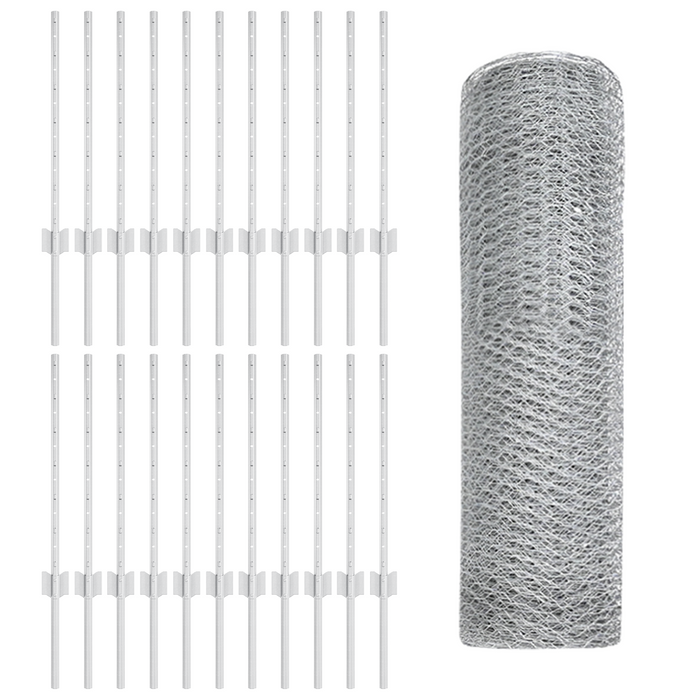 Pali di recinzione  11 pcs U-Channel 60 cm Acciaio zincato