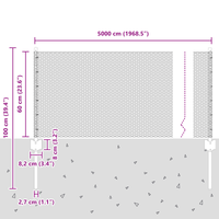 Pali di recinzione  11 pcs U-Channel 60 cm Acciaio zincato