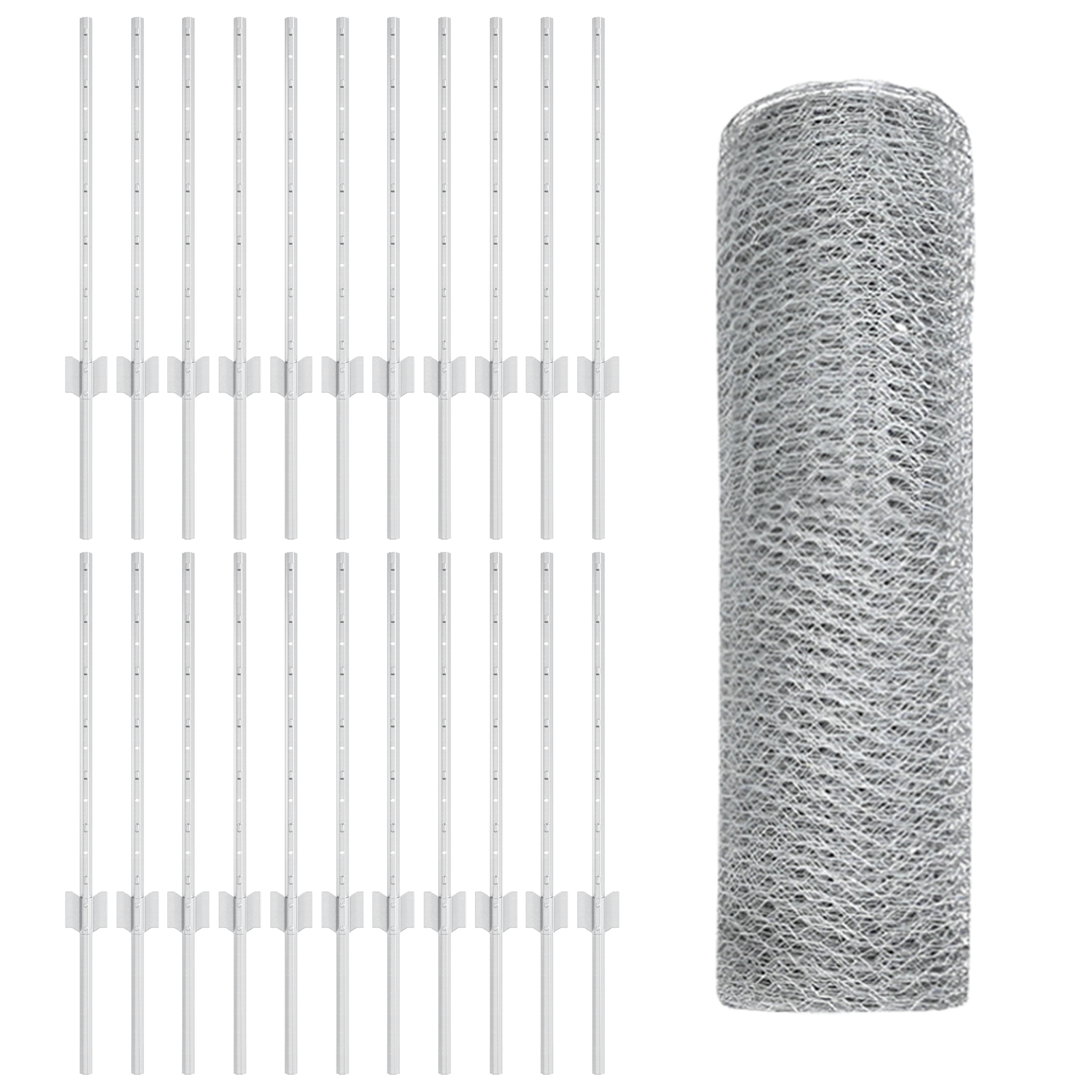 Posti Recinzione  11 pz U-Channel 60 cm Acciaio Galvanizzato