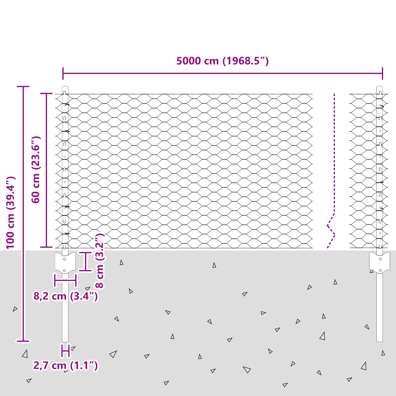 Pali Recinzione  11 pcs U-Channel 60 cm Acciaio Galvanizzato