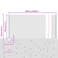 Pali per Recinzione 11 pcs U-Channel 80 cm Acciaio Zincato