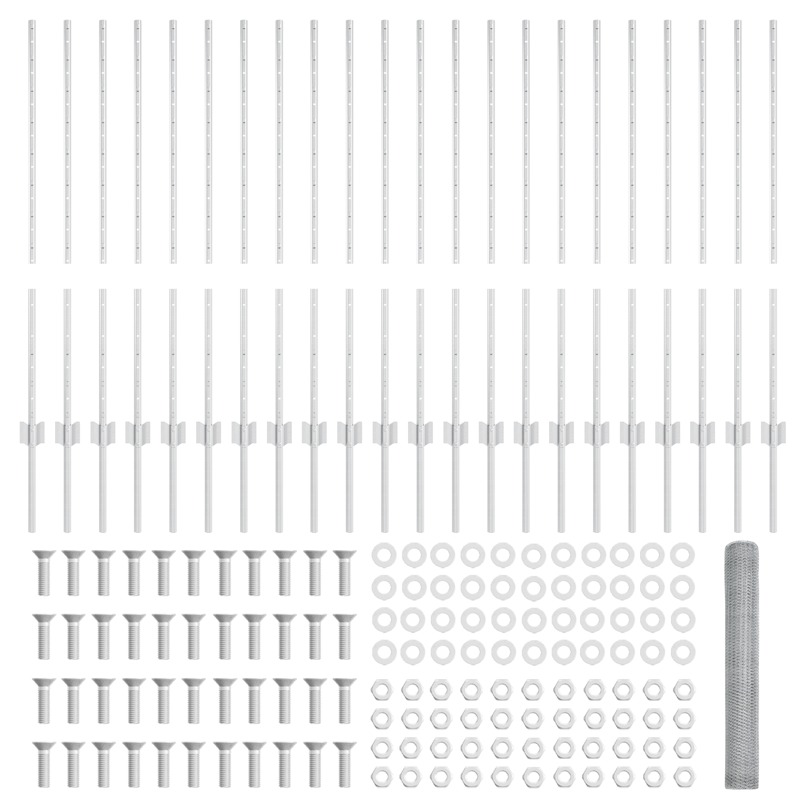 Pali per Recinzione  22 pz U-Channel 100 cm Acciaio Zincato