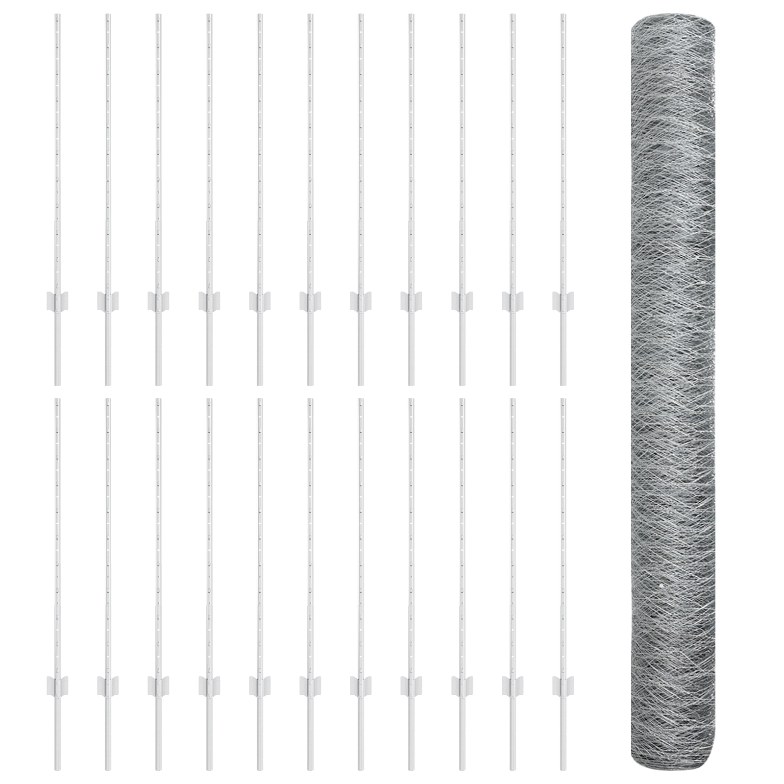 Pali di Recinzione 10 pz U-Channel 140 cm Acciaio Galvanizzato