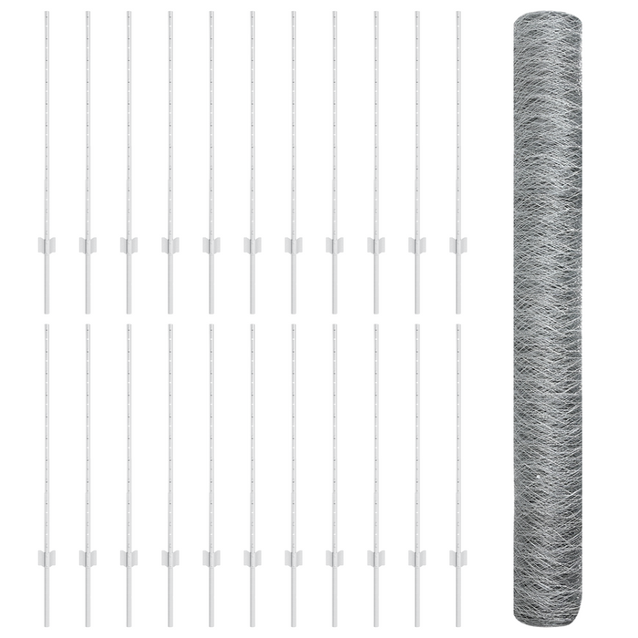 Pali di Recinzione 10 pz U-Channel 140 cm Acciaio Galvanizzato